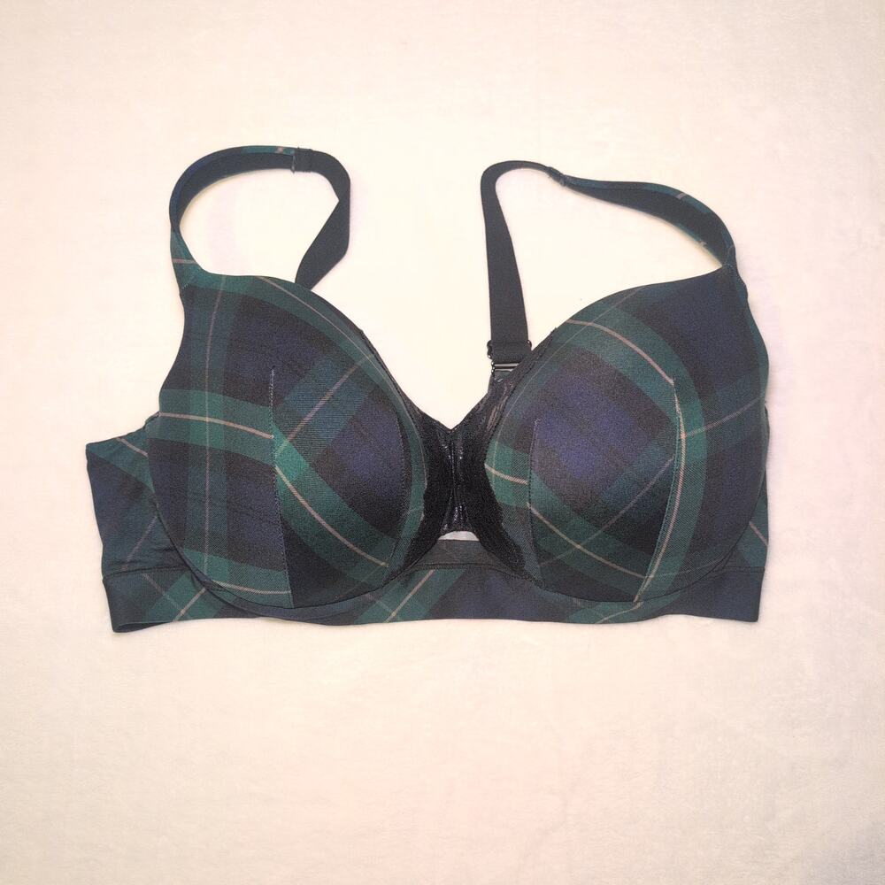 Cacique Tartan Plaid Lightly Lined Balconette Bra Women's 40DDD